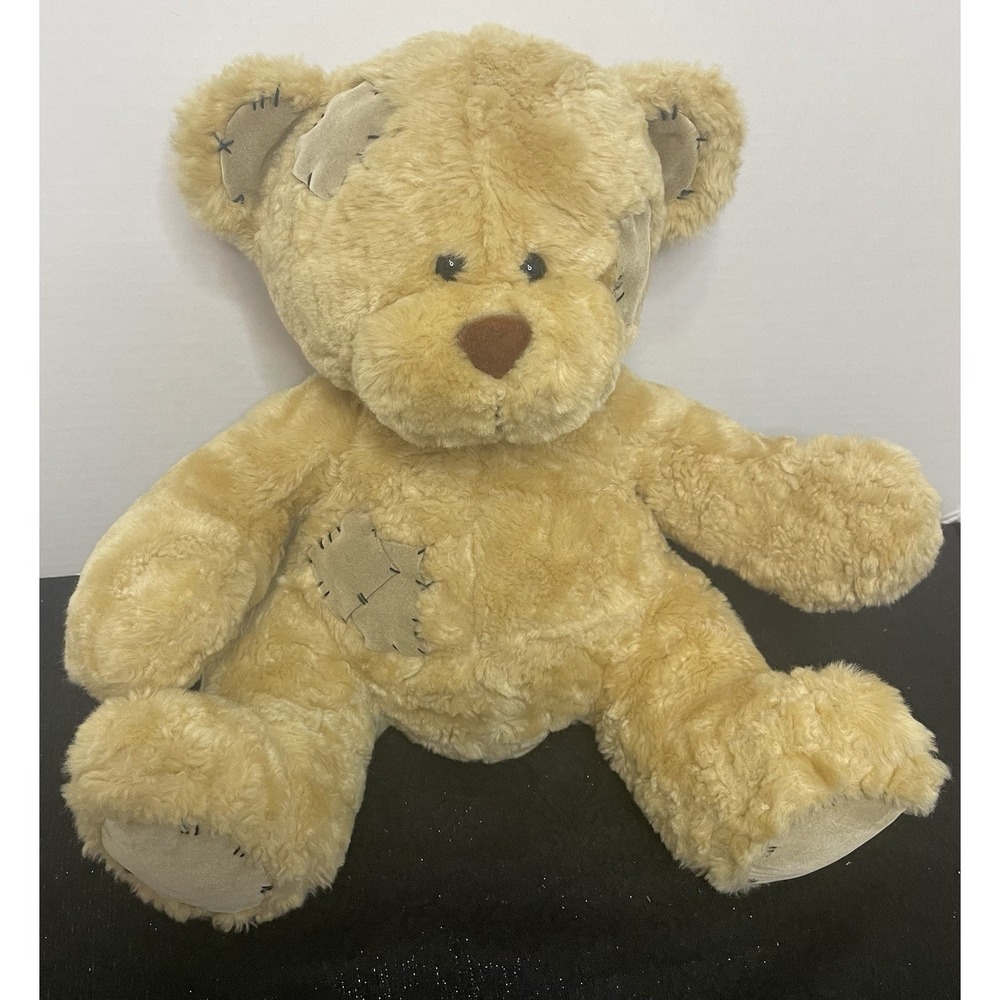 Chrisha Playful Plush Brown Bear 12" Soft Vtg. 1988 Stuffed Animal Patches